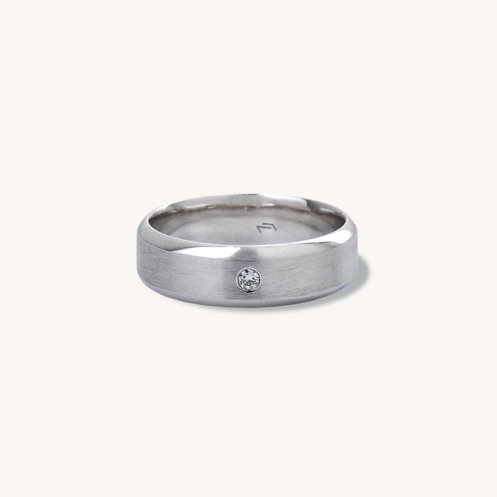 Single Diamond Satin Ring