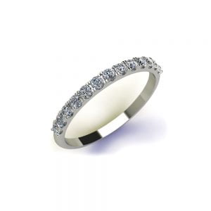Satin Beveled Band + Dazzling Pave Set Diamond Ring