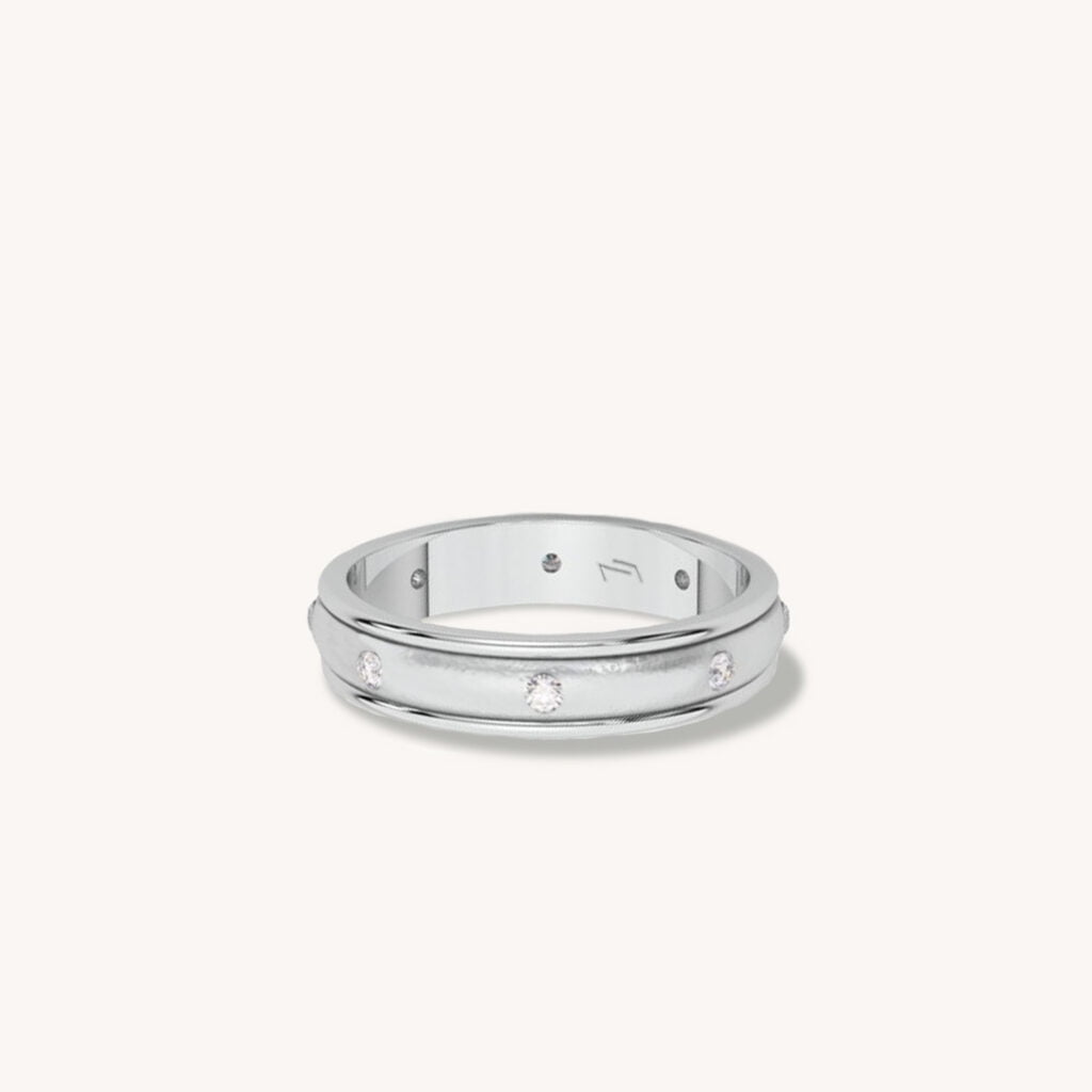 Matte Centre Diamonds Ring