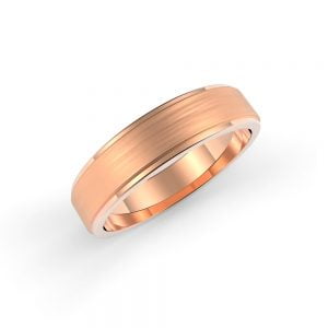 Satin Beveled Ring + Refined Centre Slit Diamond Band