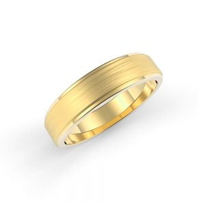 Satin Beveled Ring + Refined Centre Slit Diamond Band