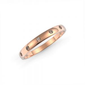 Graceful Eternity Flush Ring + Dual Tone Diagonal Slit Titanium Ring