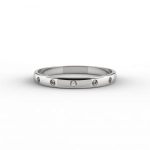 Graceful Eternity Flush Ring + Dual Tone Diagonal Slit Titanium Ring