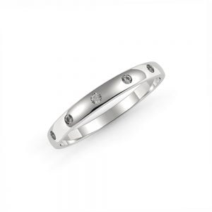 Graceful Eternity Flush Ring + Dual Tone Diagonal Slit Titanium Ring