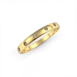 Graceful Eternity Flush Ring + Dual Tone Diagonal Slit Titanium Ring