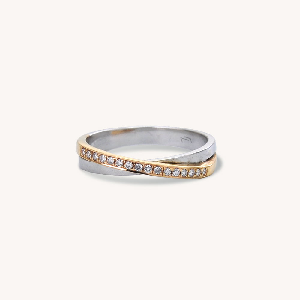 DualTone Gold Intertwine Micro-Pave Ring