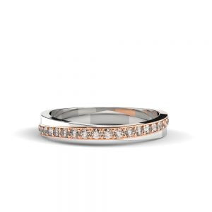 Dualtone intertwine diamond band - 1 DualTone Gold Intertwine Micro-Pave Ring