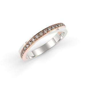 Dualtone intertwine diamond band - 3 DualTone Gold Intertwine Micro-Pave Ring