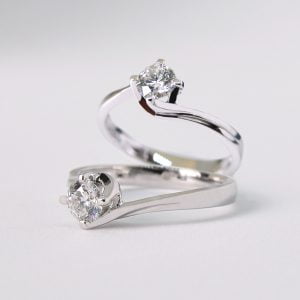Twirl Band Diamond Engagement Ring