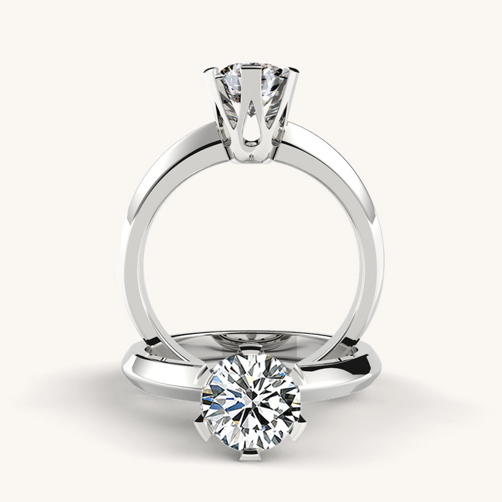 Knife Edge Diamond Engagement Ring