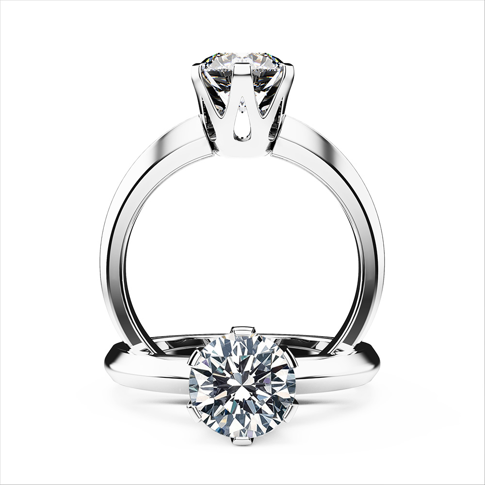 Knife Edge Diamond Engagement Ring