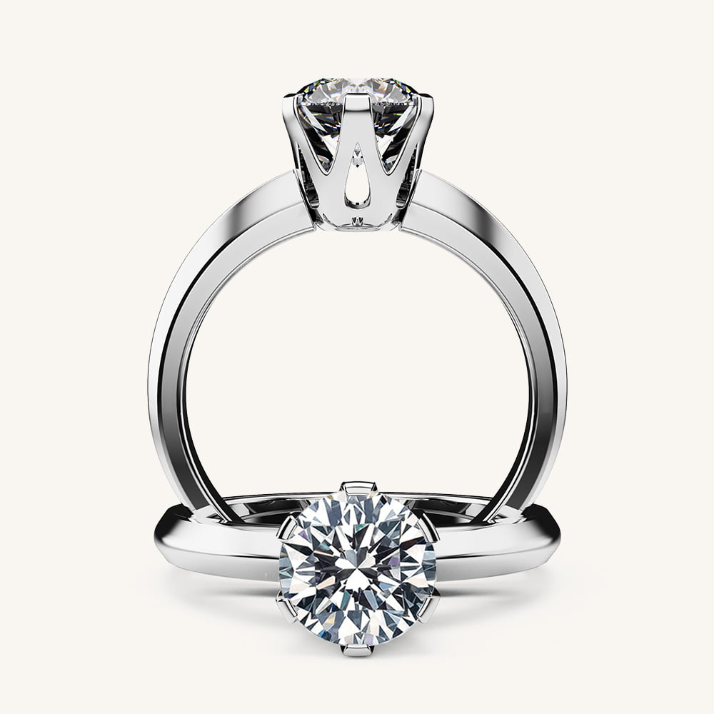 Knife Edge Diamond Engagement Ring