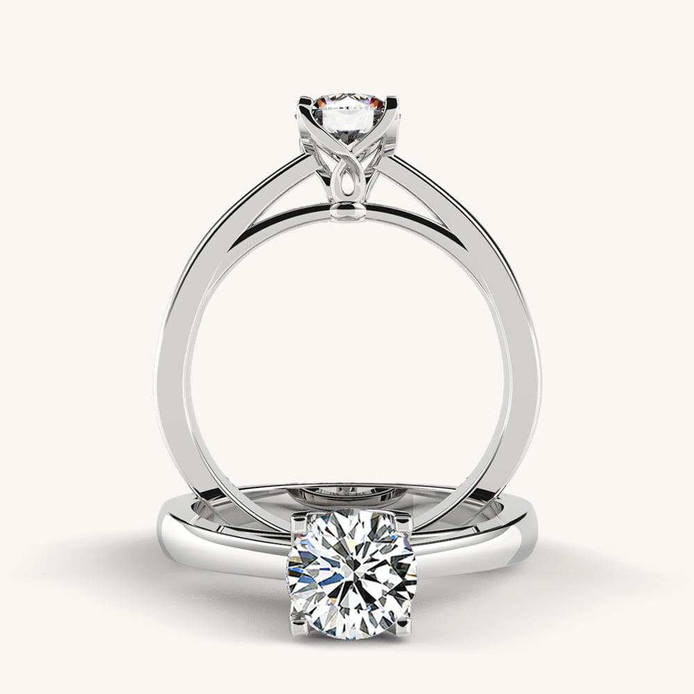 Floral Tulip Diamond Engagement Ring