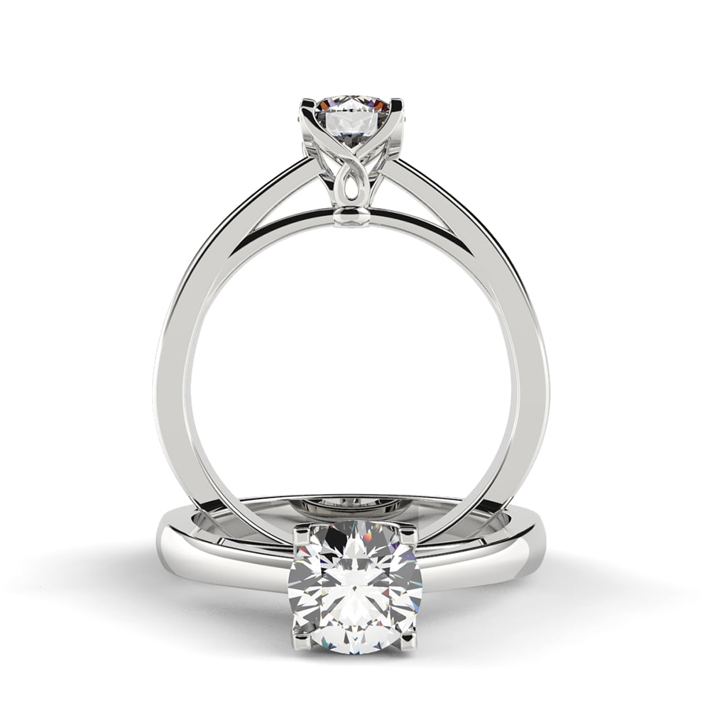 Floral Tulip Diamond Engagement Ring