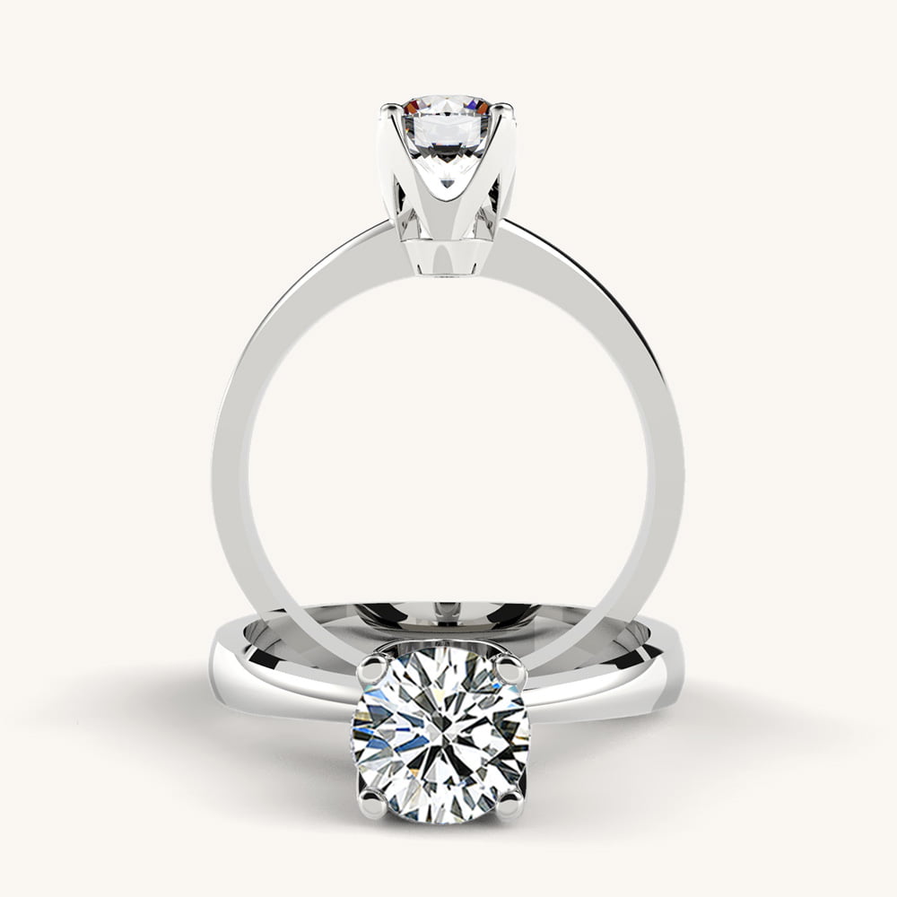 Classy Flat Diamond Engagement Ring