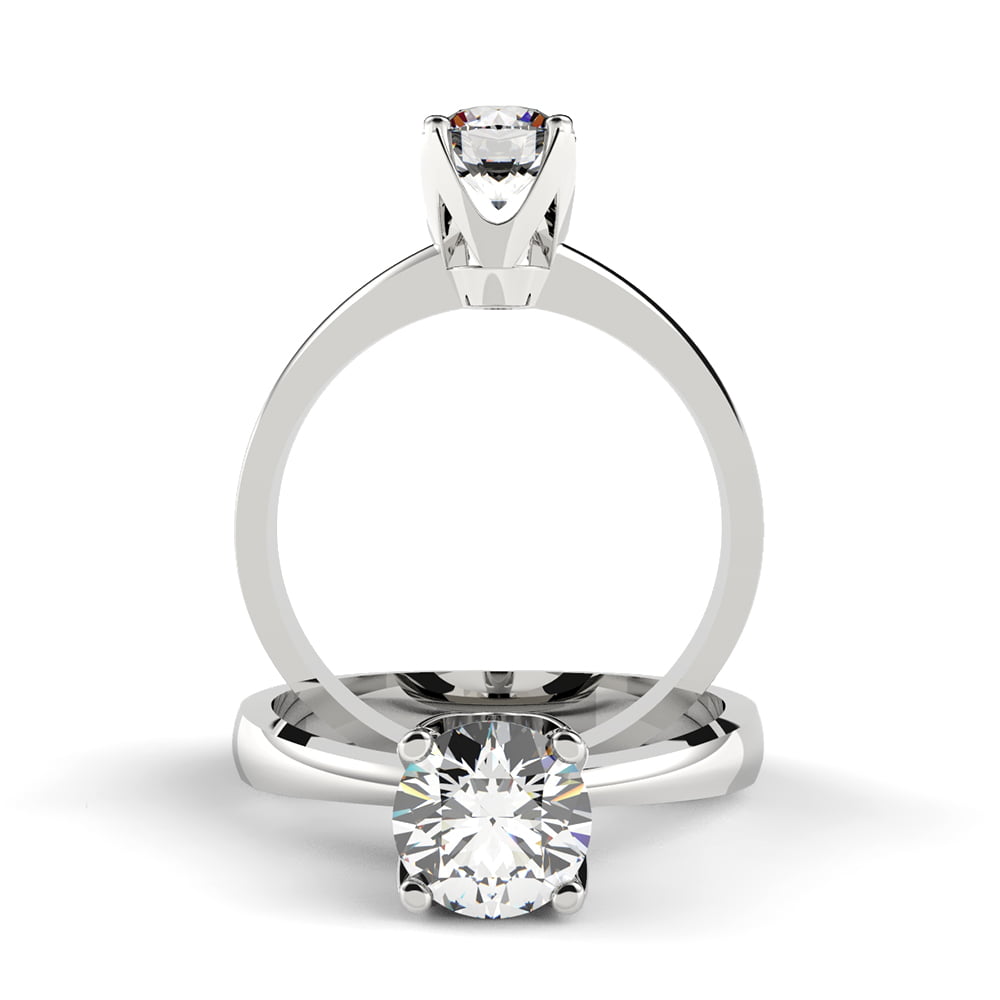 Classy Flat Diamond Engagement Ring