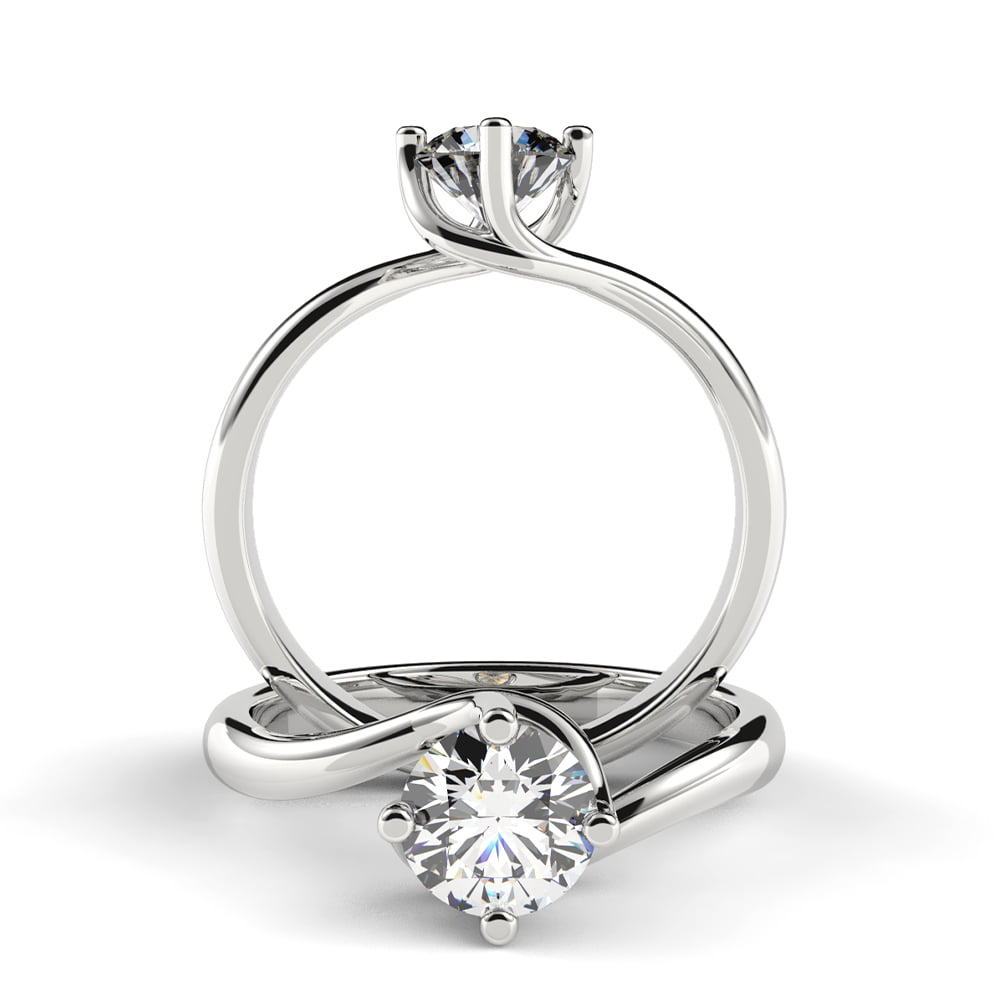 Twirl Band Diamond Engagement Ring