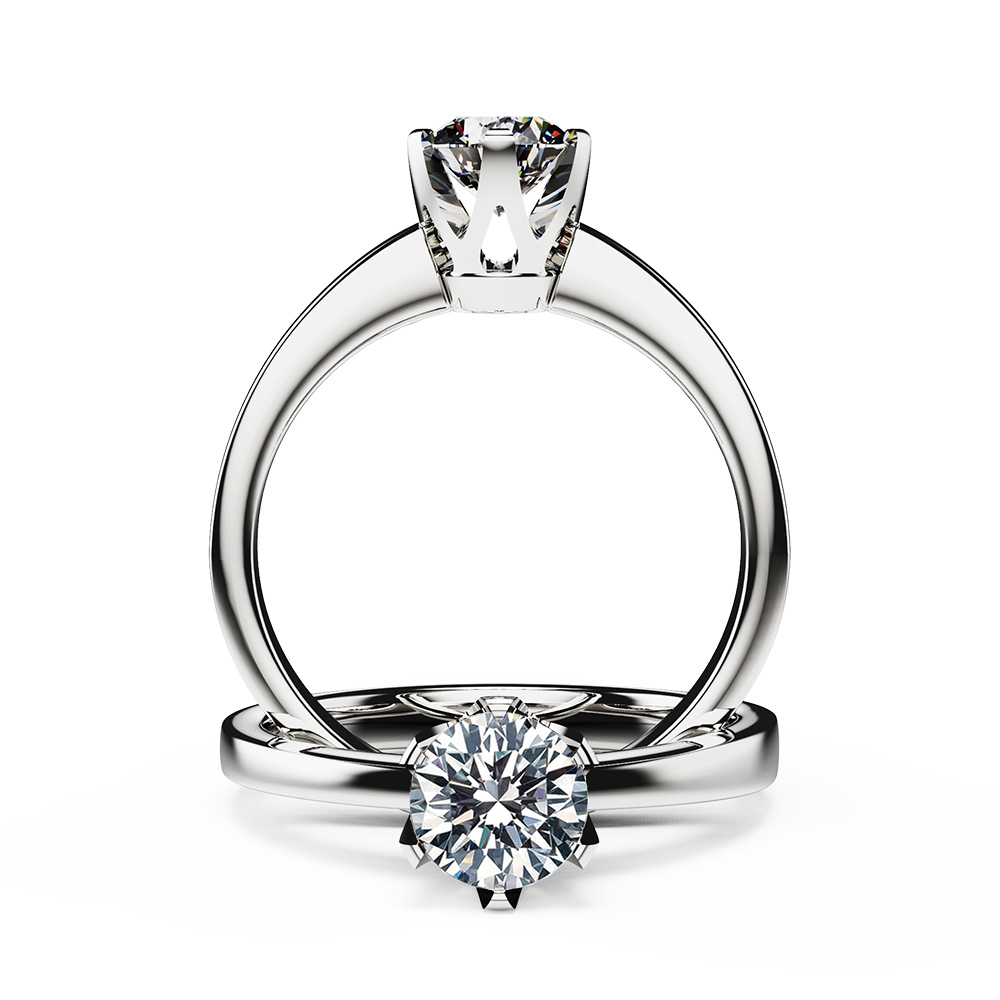 Tapered Diamond Engagement Ring