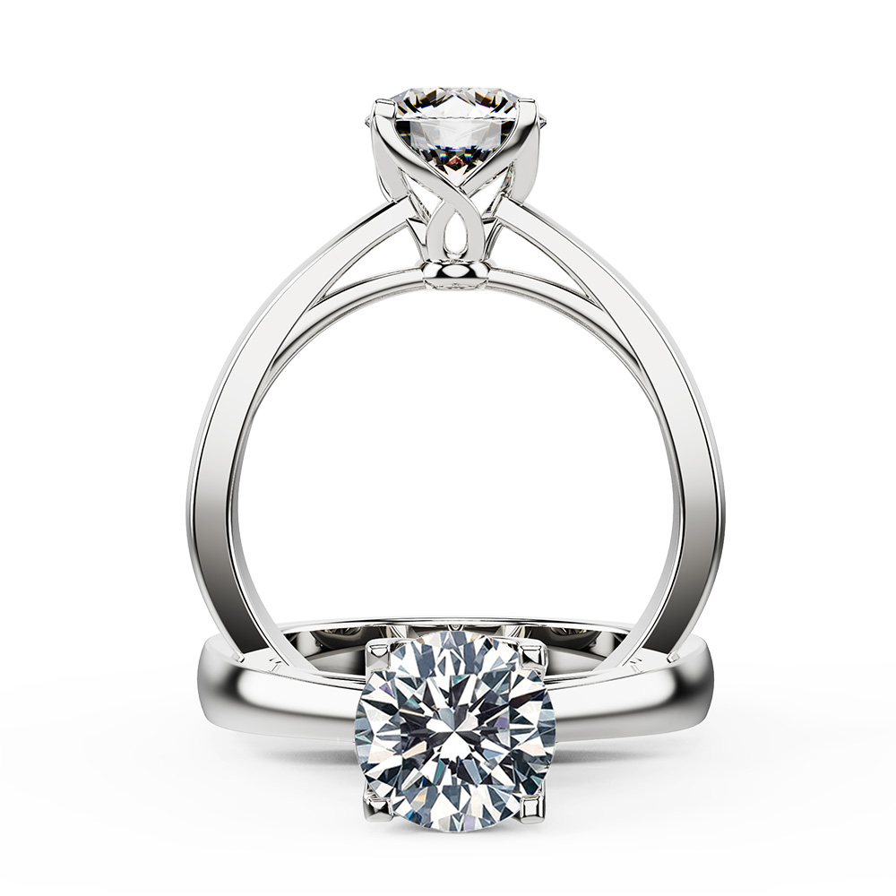 Floral Tulip Diamond Engagement Ring
