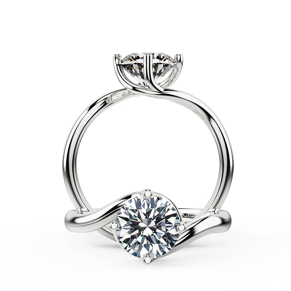 Twirl Band Diamond Engagement Ring
