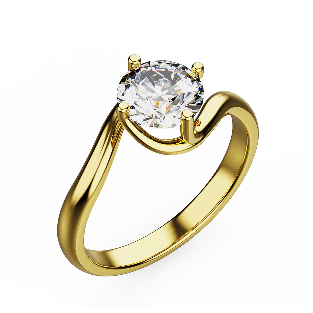 Twirl Band Diamond Engagement Ring - Tailored Jewel