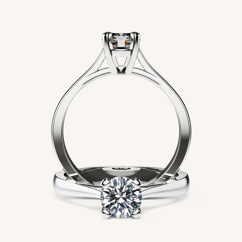 Cathedral Diamond Engagement Ring