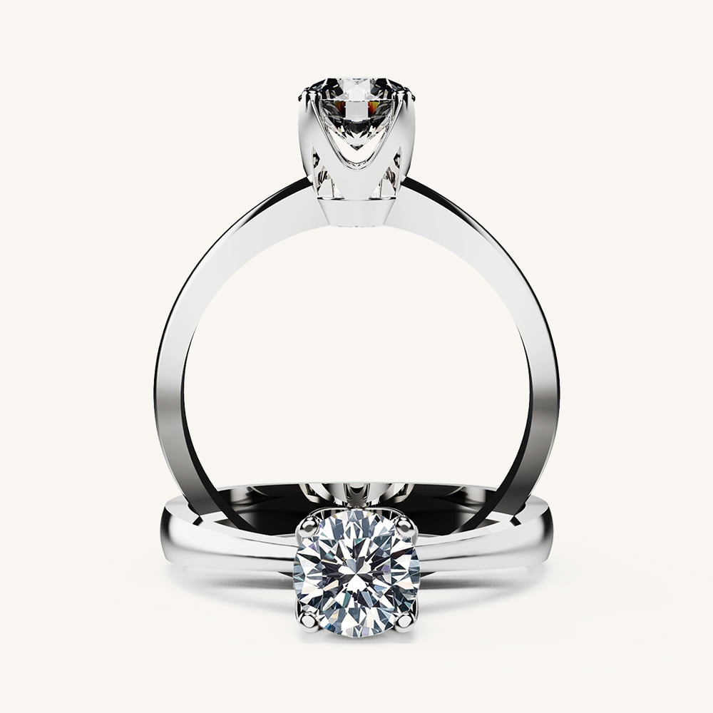Classy Flat Diamond Engagement Ring