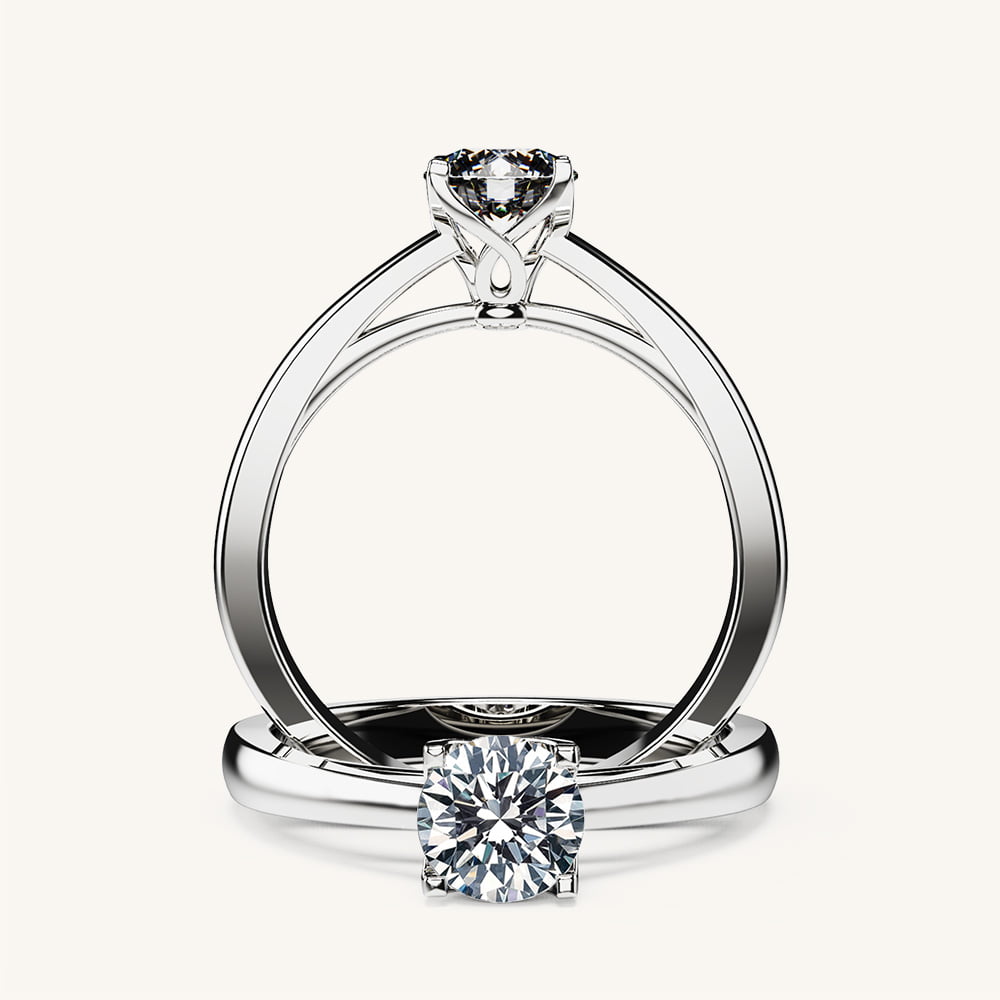 Floral Tulip Diamond Engagement Ring