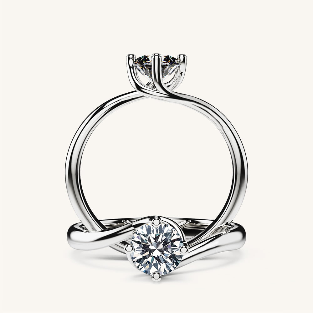 Twirl Band Diamond Engagement Ring