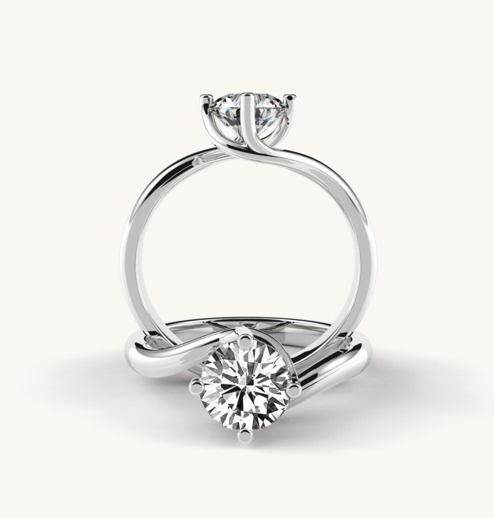 Twirl Band Diamond Engagement Ring