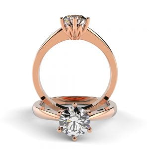 Lotus Crown Tapered Diamond Engagement Ring