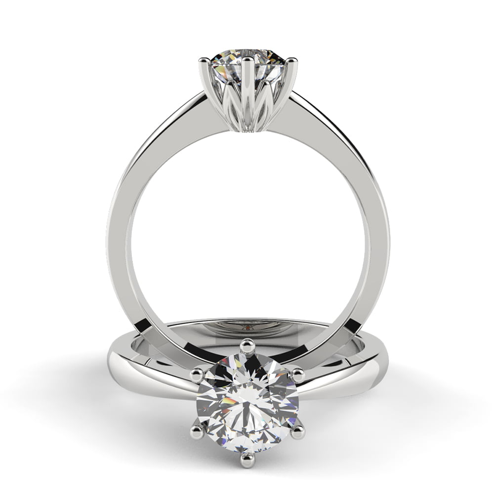 Lotus Crown Tapered Diamond Engagement Ring