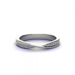 Classic Flat Matte + Intertwined Harmony Diamond Bands