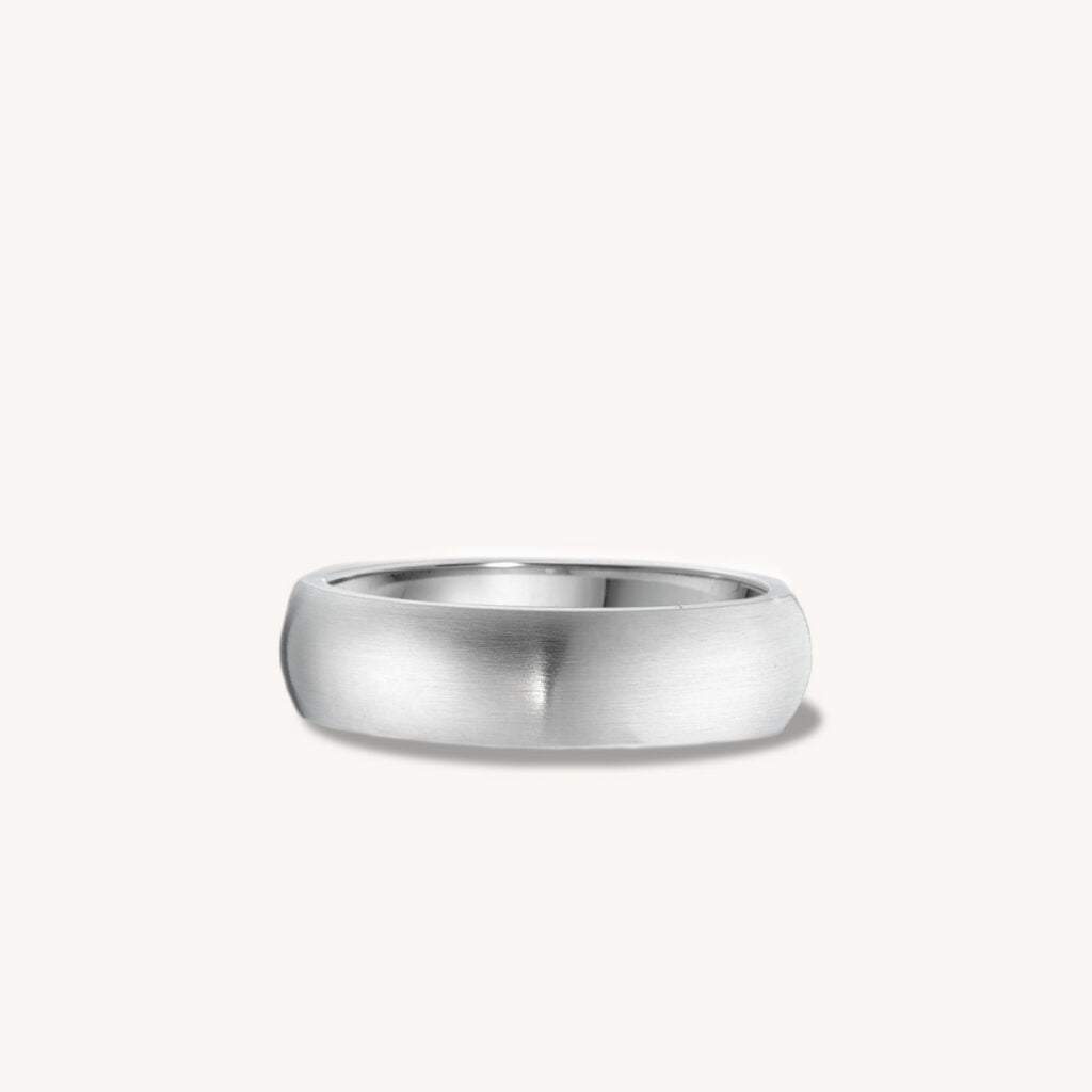 Classic Brushed Steel Dome Stainless Steel Ring