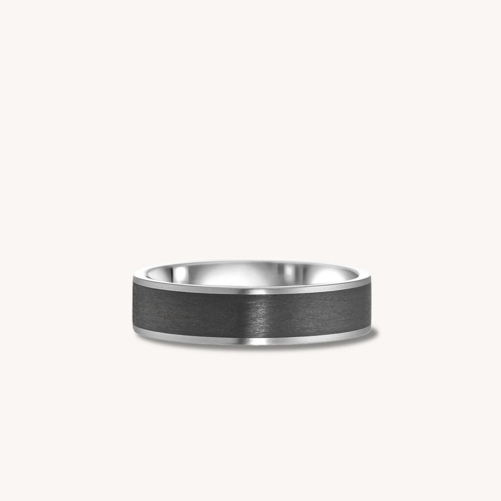 Steel Carbon Fiber Inlay Ring