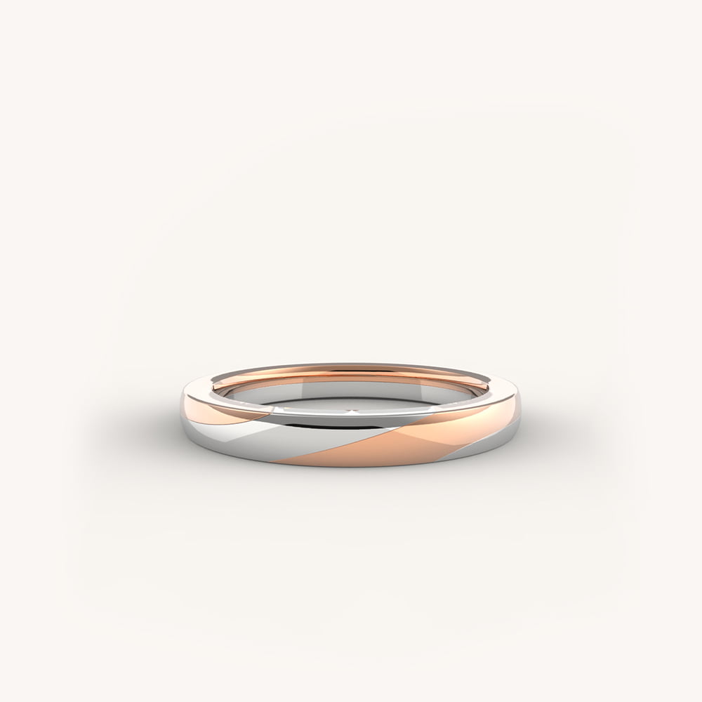Dual-Tone Split Wave Wedding Ring