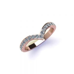 Hammered Band + V-Diamond Band