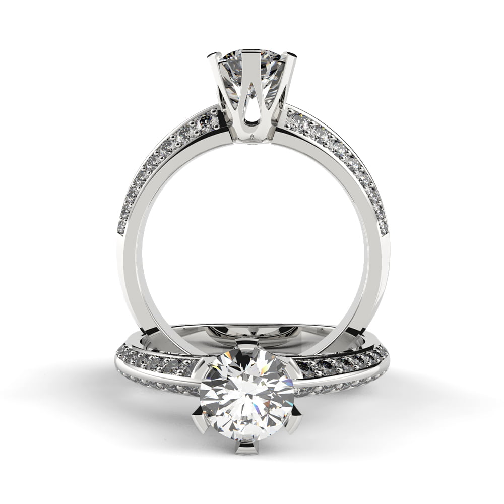 Knife Edge Side Diamond Ring