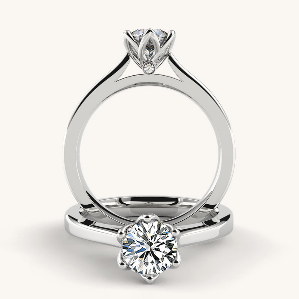 Lily Crown Tapered Diamond Engagement Ring