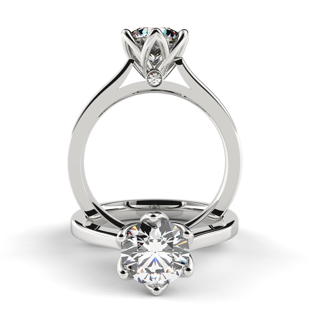 Lily Crown Tapered Diamond Engagement Ring
