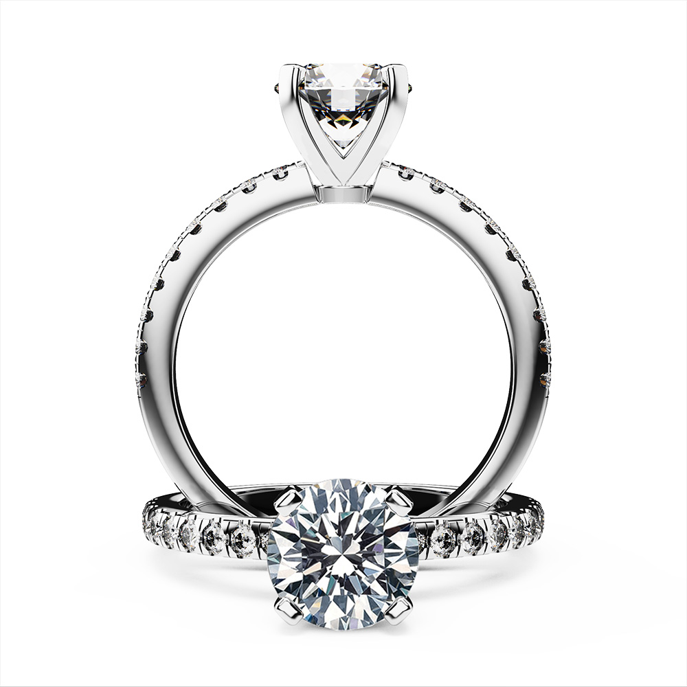 Delicate Pave Diamond Ring with Side Diamonds