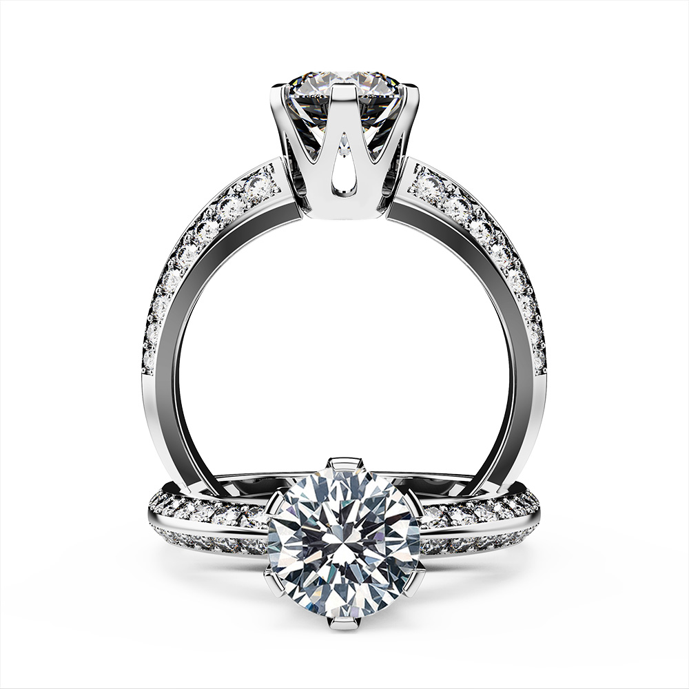 Knife Edge Side Diamond Ring