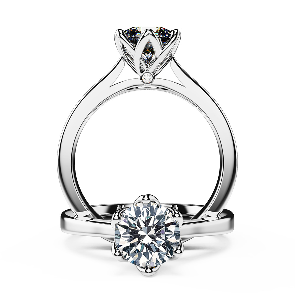 Lily Crown Tapered Diamond Engagement Ring