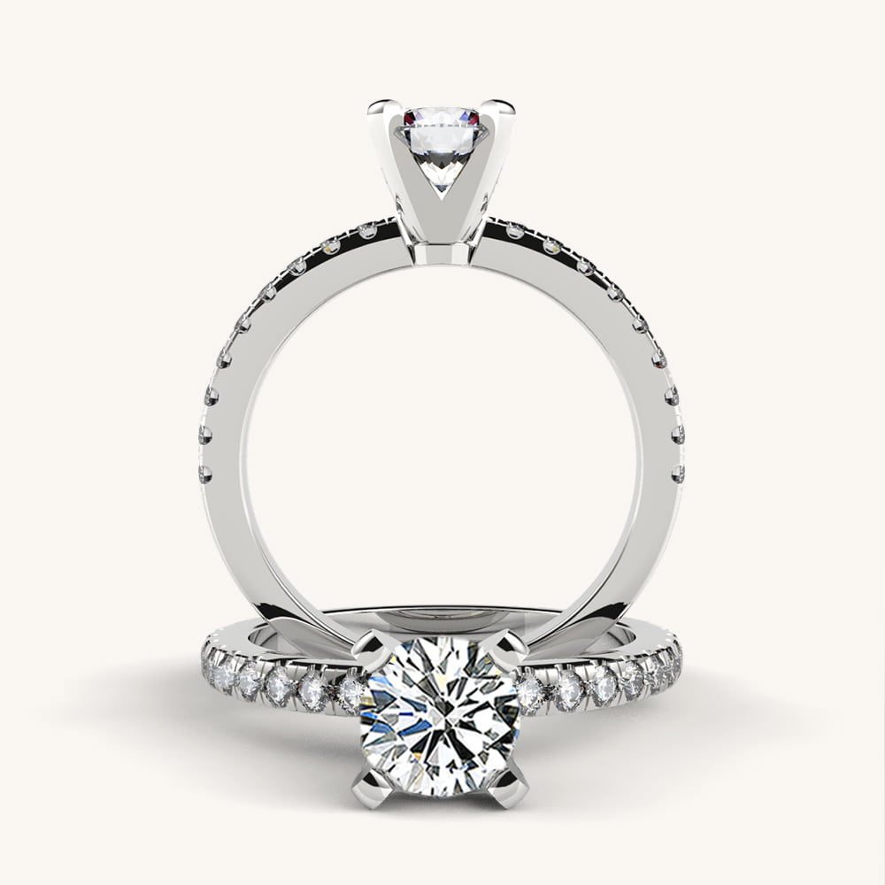 Delicate Pave Diamond Ring with Side Diamonds