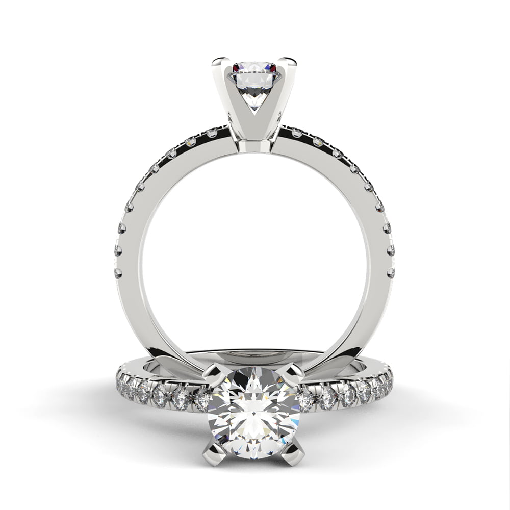 Delicate Pave Diamond Ring with Side Diamonds