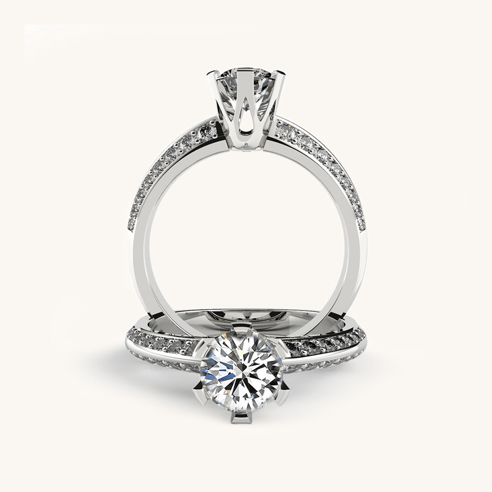 Knife Edge Side Diamond Ring