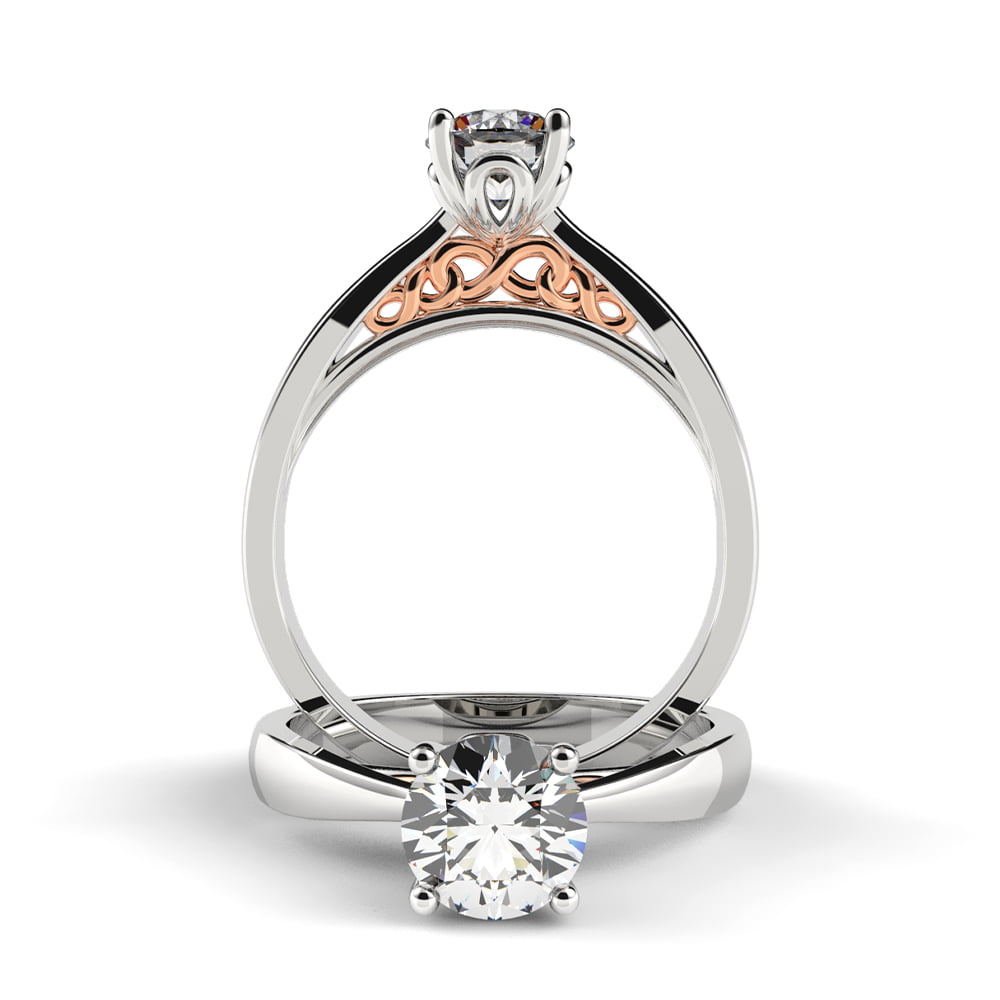 Dualtone Infinity Love Knot Diamond Engagement Ring