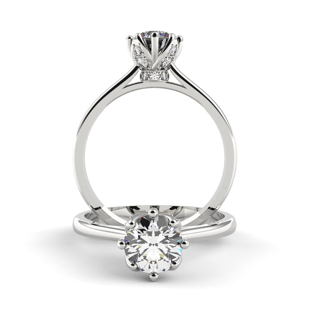 Floral Art Tiered Halo Diamond Ring