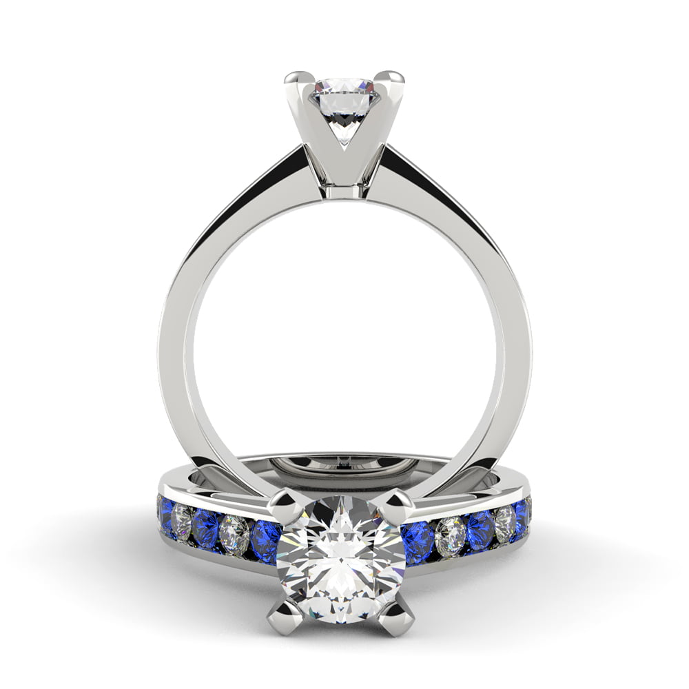 Define Channel Deep Sapphire & Diamond Ring