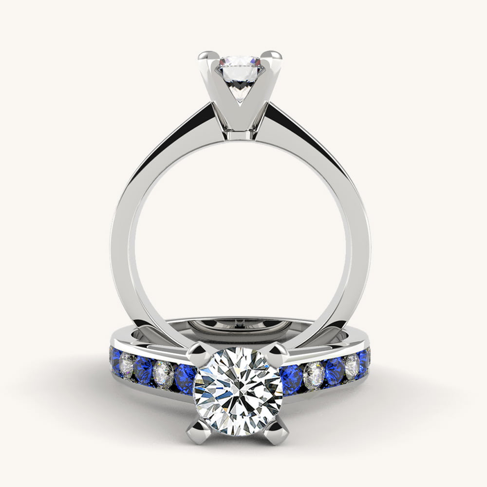 Define Channel Deep Sapphire & Diamond Ring